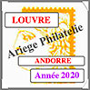 ANDORRE 2020 - Jeu LOUVRE - Timbres Courants et Blocs (FAN20) Cérès