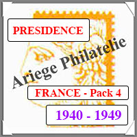 FRANCE - PRESIDENCE - Pack N4 - Annes 1940 -1949 -- Timbres Courants (PF4049)