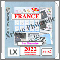 FRANCE 2022 + Reliure XII ou XIII et Boitier  - 1 er Semestre - 1ace - AVEC Pochettes (37152-XII)