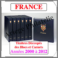 FRANCE Luxe - Album Timbres Dcoups des Blocs et Carnets - 2000  2012 - AVEC Pochettes (FR-ALB-1B-1)