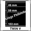 KOSMOS - Feuilles TWIN V - NOIRE - Bandes varies  : 246, 59 et 153*260 mm - Paquet de 5 Feuilles (TWIN V) Davo
