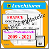 FEUILLES FRANCE SF Préimprimées - Timbres Professionnels : 2009 à 2021 (341101 ou 15TPSF) Leuchtturm