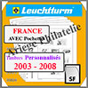 FEUILLES FRANCE SF Préimprimées - Timbres Personnalisés : 2003 à 2008 (313655 ou 15TPSF) Leuchtturm