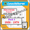 POLYNESIE FRANCAISE - Pack 1 - 1958 à 1979 (334864 ou 15PF/1SF) Leuchtturm