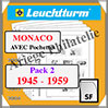 MONACO - Pack 2 - 1945 à 1959 (321854 ou 16/2SF) Leuchtturm