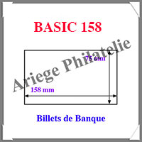 POCHETTES de Protection - BASIC 158 - BILLETS de BANQUE - 158x75 mm - Paquet de 50 (344903 ou BASIC 158)