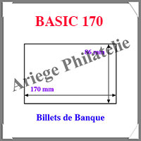 POCHETTES de Protection - BASIC 170 - BILLETS de BANQUE - 170x86 mm - Paquet de 50 (341221 ou BASIC 170)