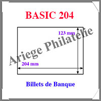 POCHETTES de Protection - BASIC 204 - BILLETS de BANQUE - 210x127 mm - Paquet de 50 (341222 ou BASIC 204)