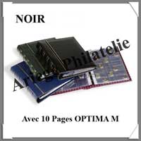 Album OPTIMA Classic avec ETUI - NOIR - 10 Feuilles OPTIMA M assorties - Pour Monnaies (313506  ou CLASMKAS)