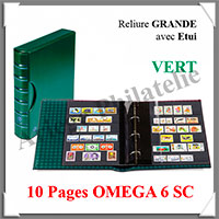 Reliure GRANDE Classic + Etui - VERT - Acvec 10 Pages OMEGA 6 SC (348039 ou CLGRSETOM6SC-G)