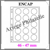 Pages GRANDE ENCAP - 15 Cases - CAPSULES de 46  47 mm - Set de 2 Pages Transparentes (359437 ou ENCAP46-47)