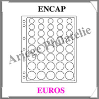 Pages GRANDE ENCAP - 40 Cases - 5 Sries CAPSULES 'EURO' - Set de 2 Pages Transparentes (327928 ou ENCAPEURO)