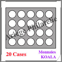 COFFRET NOIR - 1 Etage - 20 Cases Circulaires de 45,4 mm - Monnaies 20 KOALA Argent (347920 ou HMK20KKOALA)