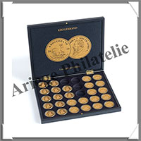 COFFRET NOIR - 1 Etage - 30 Cases Circulaires de 39 mm - Monnaies 30 KRUGERRAND en OR sous Capsules (363743 ou HMK30KKRUGER)
