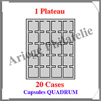 COFFRET ACAJOU - 1 Etage - 20 Cases Carres de 50x50 mm - Pour QUADRUM ou Etuis (341012 ou HMKQUAD20S)