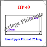 POCHETTES de Protection - HP 40 - ENVELOPPES au Format C6 Long - 114x220 mm - Paquet de 50 (301041 ou HP40)