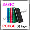 Classeur BASIC - 32 Pages BLANCHES - ROUGE (334124 ou L4-16-R) Leuchtturm