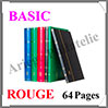 Classeur BASIC - 64 Pages NOIRES - ROUGE (330026 ou LS4-32-R) Leuchtturm