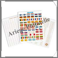 Etiquettes Autocollantes 'EURO' - 3 Pages Pays + Drapeaux + Numrotation (321082 ou LEEURO3)