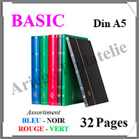 Classeur BASIC - 32 Pages NOIRES -  DIN A5 - ASSORTIMENT (315761 ou LS2-16)