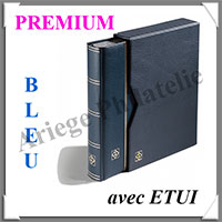 Classeur PREMIUM - 64 Pages NOIRES -Avec ETUI assorti -  BLEU (322522 ou LZS4-32-BL)