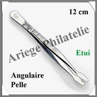 PINCE Philatlie LUXE 12 cm - Bout ANGULAIRE PELLE - 321387 - Pi42