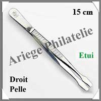 PINCE Philatlie LUXE 15 cm - Bout DROIT PELLE - 330416 - Pi52
