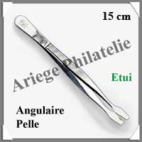 PINCE Philatlie LUXE 15 cm - Bout ANGULAIRE PELLE - 315344 - Pi62