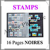 Classeur STAMPS - 16 Pages NOIRES (361241 ou STAMPS-S16) Leuchtturm