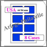 PLATEAUX TAB - BLEU - 8 Cases - 64x86 mm - Type USA - Paquet de 2 (300028 ou TAB8USKBL)