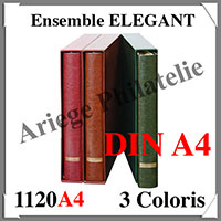 Ensemble ELEGANT - DIN A4 - BRUN CLAIR - Reliure avec Etui assorti (1120A4-H)