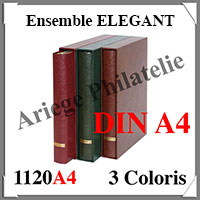 Ensemble ELEGANT - DIN A4 - BRUN CLAIR - Reliure avec Etui assorti (1120A4-H)