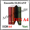 Ensemble ELEGANT - DIN A4 - VERT - Reliure avec Etui assorti (1120A4-G) Lindner