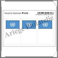 ETIQUETTE Autocollante - DRAPEAU - NATIONS UNIES (Drapeau 656)