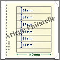 Feuilles NEUTRES - LINDNER T - 6 BANDES - 189x34, 31, 37, 31, 31 et 31 mm (802601)