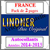 FRANCE - Pack 2014 à 2015 - Timbres Autocollants (T132/14SA) Lindner