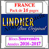 FRANCE - Pack 2016 à 2017 - Blocs Souvenirs (T132/16B) Lindner