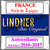 FRANCE - Pack 2016 à 2017 - Timbres Autocollants (T132/16SA) Lindner