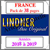FRANCE - Pack 2018 à 2019 - Timbres Courants (T132/168 Lindner