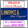 FRANCE - Pack 2018 à 2019 - Blocs Souvenirs (T132/18B) Lindner