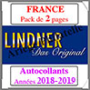 FRANCE - Pack 2018 à 2019 - Timbres Autocollants (T132/18SA) Lindner