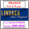 FRANCE - Pack 2009 à 2016 - Timbres de Service du Conseil de l'Europe (T132RE-2016) Lindner
