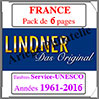 FRANCE - Pack 1961 à 2016 - Timbres de Service de l'UNESCO (T132RU) Lindner