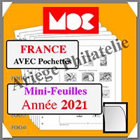 FRANCE 2021 - Mini Feuilles - AVEC Pochettes (CC15K-21 ou 366822)