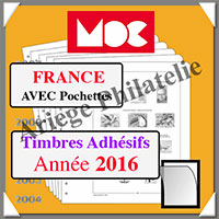 FRANCE 2016 - Timbres Autocollants Professionnels - AVEC Pochettes (CC15PRO-16 ou 356748 )