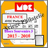 FRANCE - Blocs Souvenirs III - Jeu de 2015 à 2016 - AVEC Pochettes (MC15BS-3 ou 357178) Moc