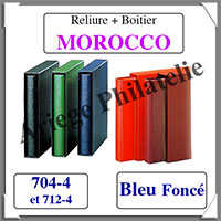 Reliure MOROCCO - BLEU Fonc - Reliure AVEC Etui  (704-712-4)