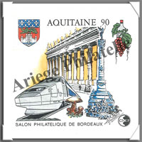 AQUITAINE - 1990 -  Salon Philatlique de BORDEAUX (CNEP N12)