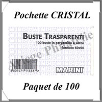 POCHETTES en CRISTAL - Pour Timbres - 60*90 mm - Sachet de 100 (135865)