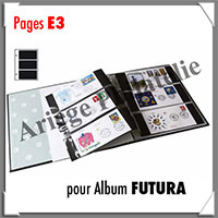 Pages FUTURA Plastique Transparent - E3 - 3 Bandes : 90x230 mm - Paquet de 5 Pages (1630)